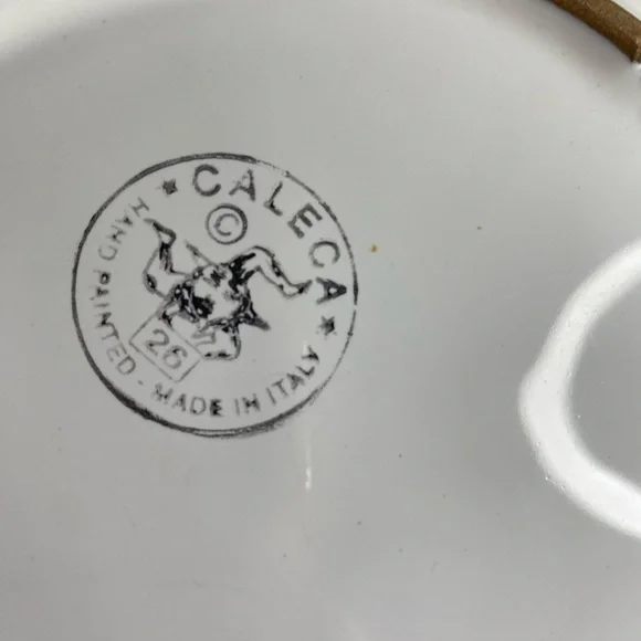 3 Caleca Girasole Salad Pasta Plate Hand painted Stoneware Italy 8.5” - Picture 4 of 4